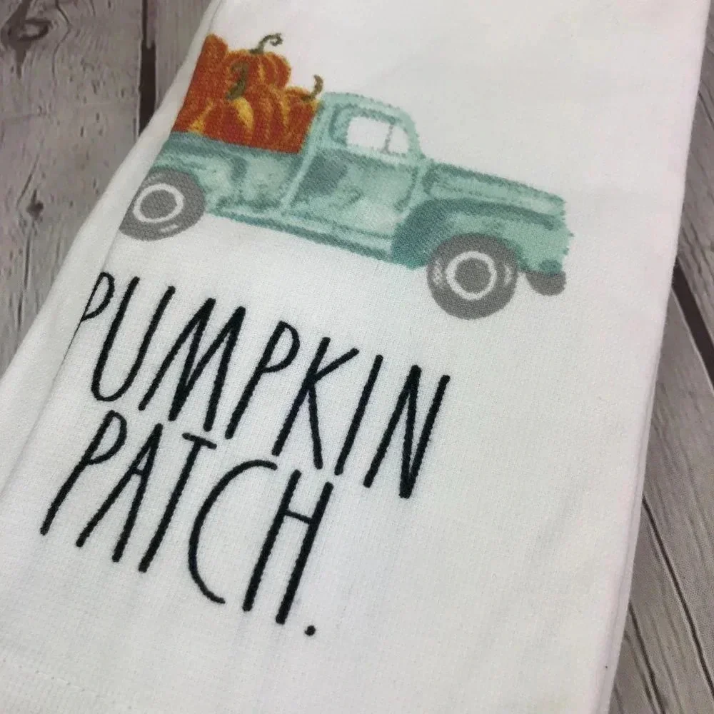 NWT Rae Dunn PUMPKIN PATCH kitchen towels